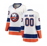 Women New York Islanders Customized Fanatics Branded White Away Breakaway NHL Jersey