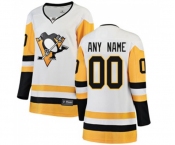 Women's Pittsburgh Penguins Customized Authentic White Away Fanatics Branded Breakaway NHL Jersey