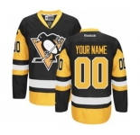 Youth Reebok Pittsburgh Penguins Customized Authentic Black Gold Third NHL Jersey
