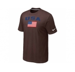 USA Olympics USA Flag Collection Locker Room T-Shirt Brown