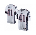 Men's Nike New England Patriots #41 Cyrus Jones Game White NFL Jersey
