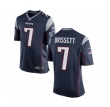 Men's Nike New England Patriots #7 Jacoby Brissett Game Navy Blue Team Color NFL Jersey