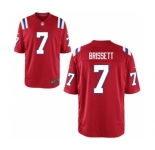 Men's Nike New England Patriots #7 Jacoby Brissett Game Red Alternate NFL Jersey