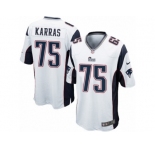 Men's Nike New England Patriots #75 Ted Karras Game White NFL Jersey