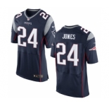 Men's Nike New England Patriots #24 Cyrus Jones Elite Navy Blue Team Color NFL Jersey