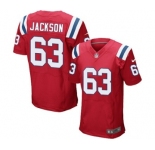 Men's Nike New England Patriots #63 Tre Jackson Elite Red Alternate NFL Jersey