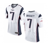 Men's Nike New England Patriots #7 Jacoby Brissett Elite White NFL Jersey