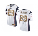 Nike New England Patriots #29 LeGarrette Blount White Men's Stitched NFL New Elite Gold Jersey