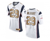 Nike New England Patriots #29 LeGarrette Blount White Men's Stitched NFL New Elite Gold Jersey
