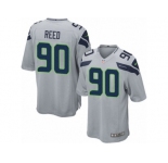 Men's Nike Seattle Seahawks #90 Jarran Reed Game Grey Alternate NFL Jersey