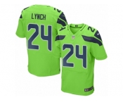 Men Nike Seattle Seahawks #24 Marshawn Lynch Elite Green Rush NFL Jerseys