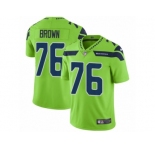 Men Nike Seattle Seahawks #76 Duane Brown Elite Green Rush Vapor Untouchable NFL Jersey