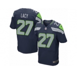 Men's Nike Seattle Seahawks #27 Eddie Lacy Elite Steel Blue Team Color NFL Jersey