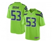 Men's Nike Seattle Seahawks #53 Arthur Brown Elite Green Rush NFL Jersey