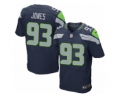 Men's Nike Seattle Seahawks #93 Nazair Jones Elite Steel Blue Team Color NFL Jersey
