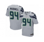 Men's Nike Seattle Seahawks #94 Malik McDowell Elite Grey Alternate NFL Jersey
