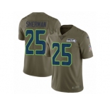 Men Nike Seattle Seahawks #25 Richard Sherman Limited Olive 2017 Salute to Service NFL Jersey