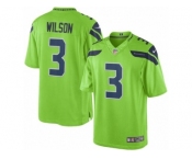 Men Nike Seattle Seahawks #3 Russell Wilson Limited Green Rush NFL Jerseys