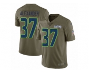 Men Nike Seattle Seahawks #37 Shaun Alexander Limited Olive 2017 Salute to Service NFL Jersey
