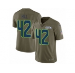 Men Nike Seattle Seahawks #42 Delano Hill Limited Olive 2017 Salute to Service NFL Jersey