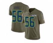 Men Nike Seattle Seahawks #56 Cliff Avril Limited Olive 2017 Salute to Service NFL Jersey