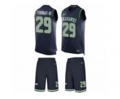 Men's Nike Seattle Seahawks #29 Earl Thomas III Limited Steel Blue Tank Top Suit NFL Jersey