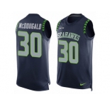 Men's Nike Seattle Seahawks #30 Bradley McDougald Limited Steel Blue Player Name & Number Tank Top NFL Jersey