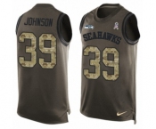 Men's Nike Seattle Seahawks #39 Dontae Johnson Limited Green Salute to Service Tank Top NFL Jersey