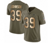 Men's Nike Seattle Seahawks #39 Dontae Johnson Limited Olive Gold 2017 Salute to Service NFL Jersey