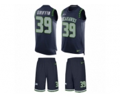 Men's Nike Seattle Seahawks #39 Shaquill Griffin Limited Steel Blue Tank Top Suit NFL Jersey