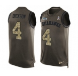 Men's Nike Seattle Seahawks #4 Michael Dickson Limited Green Salute to Service Tank Top NFL Jersey