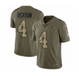 Men's Nike Seattle Seahawks #4 Michael Dickson Limited Olive Camo 2017 Salute to Service NFL Jersey