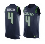 Men's Nike Seattle Seahawks #4 Michael Dickson Limited Steel Blue Player Name & Number Tank Top NFL Jersey