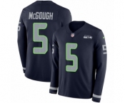 Men's Nike Seattle Seahawks #5 Alex McGough Limited Navy Blue Therma Long Sleeve NFL Jersey