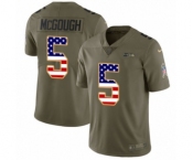 Men's Nike Seattle Seahawks #5 Alex McGough Limited Olive USA Flag 2017 Salute to Service NFL Jersey