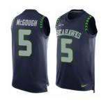 Men's Nike Seattle Seahawks #5 Alex McGough Limited Steel Blue Player Name & Number Tank Top NFL Jersey