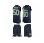 Men's Nike Seattle Seahawks #50 K.J. Wright Limited Steel Blue Tank Top Suit NFL Jersey