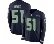 Men's Nike Seattle Seahawks #51 Barkevious Mingo Limited Navy Blue Therma Long Sleeve NFL Jersey
