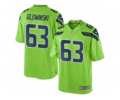 Men's Nike Seattle Seahawks #63 Mark Glowinski Limited Green Rush NFL Jersey