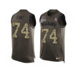 Men's Nike Seattle Seahawks #74 George Fant Limited Green Salute to Service Tank Top NFL Jersey