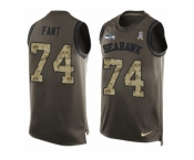 Men's Nike Seattle Seahawks #74 George Fant Limited Green Salute to Service Tank Top NFL Jersey