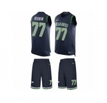 Men's Nike Seattle Seahawks #77 Ahtyba Rubin Limited Steel Blue Tank Top Suit NFL Jersey