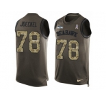 Men's Nike Seattle Seahawks #78 Luke Joeckel Limited Green Salute to Service Tank Top NFL Jersey