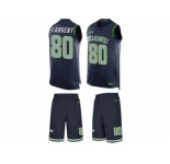 Men's Nike Seattle Seahawks #80 Steve Largent Limited Steel Blue Tank Top Suit NFL Jersey