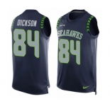 Men's Nike Seattle Seahawks #84 Ed Dickson Limited Steel Blue Player Name & Number Tank Top NFL Jersey