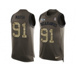 Men's Nike Seattle Seahawks #91 Cassius Marsh Limited Green Salute to Service Tank Top NFL Jersey