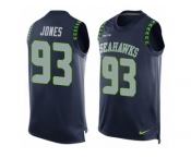 Men's Nike Seattle Seahawks #93 Nazair Jones Limited Steel Blue Player Name & Number Tank Top NFL Jersey