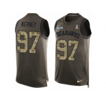 Men's Nike Seattle Seahawks #97 Patrick Kerney Limited Green Salute to Service Tank Top NFL Jersey