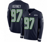 Men's Nike Seattle Seahawks #97 Patrick Kerney Limited Navy Blue Therma Long Sleeve NFL Jersey