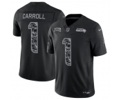 Men's Seattle Seahawks #1 Pete Carroll Black 2026 F.U.S.E. Salute to Service Limited Football Stitched Jersey